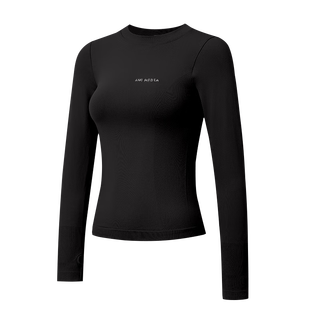 Tights women's tops yoga wear tops women's tight slimming sports long sleeves breathable quick-drying running pilates special black m