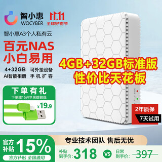 智小惠 WITXIAOHUI私有云A3 四核nas网络存储家庭个人云硬盘柜服务器相册备份文件同步手机平板扩容单盘入门级 A3白色【4GB+32GB标准版】