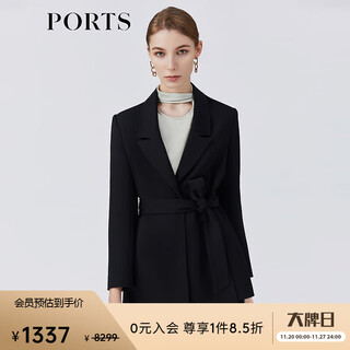 Ports women's spring and summer new belted waist suit jacket lm8j031kwb029 black 2