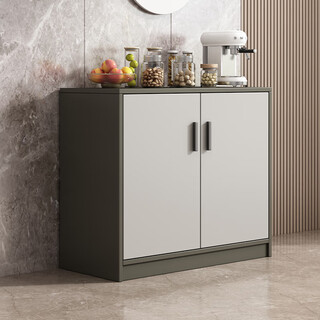 Yijiamu light luxury sideboard cupboard living room wall storage cabinet multi-functional storage cabinet modern simple tea cabinet wine cabinet full cabinet door-double door model graphite gray 80*40*82cm self-assemble
