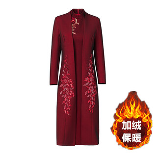 Gosilam wedding mother's high-end dress, new chinese cheongsam that can be worn in winter, spring high-end mother-in-law wedding banquet dress, warm separate coat, plus velvet m