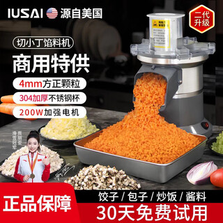Iusai commercial vegetable cutter, stuffing and dicing machine, small-sized green onion stuffing, claypot rice vegetable cutter, hotel dumpling restaurant, home commercial multi-functional vegetable shredder, second generation upgraded flagship dicing and stuffing machine with three knife nets