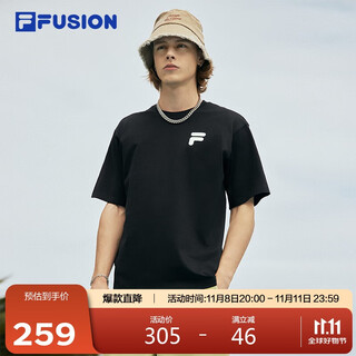 Fila fusion fusion fila fashion brand short-sleeved t-shirt couple summer fashion loose knitted short-sleeved shirt