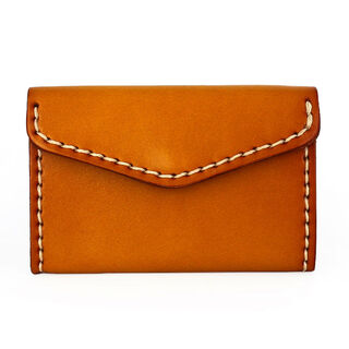 Japanese and korean original vegetable tanned cowhide small card holder for women genuine leather retro driver's license business card holder mini coin coin purse for men yellow