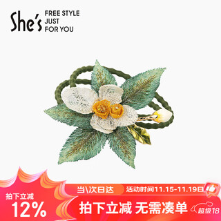 She s van gogh rose overlay embroidered hair rope high-end rubber band headband light luxury hair tie birthday gift