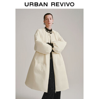 Ur2025 new winter women's flowing charm drawstring round neck long down jacket uwg150127