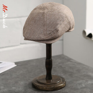 Mr duck new product new product breathable linen peaked cap ins trendy brand men's and women's hat spring swing houndstooth beret ms226176-houndstooth mickey (cap) m regular size (55-57cm)