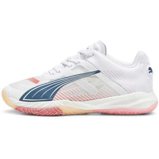 Puma women's indoor sports shoes, high response cushioning, quick start, flexible support, white upper white (white / mix) 37.5