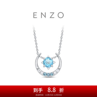 Chow tai fook enzo 18k gold fresh blue topaz diamond necklace for women ezv7458