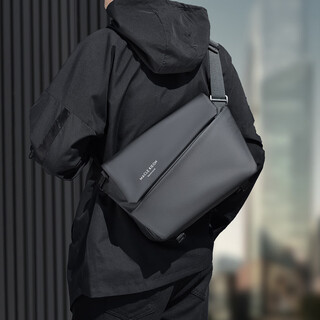 Motorcycle bag, commuter messenger bag, oxford cloth, casual outdoor sports shoulder bag, street versatile crossbody bag 2025 gray with blue magnetic buckle