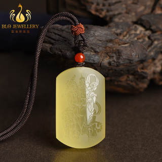 Bailuoqi zhao gongmingwu god of wealth jincai natural citrine pendant safe and sound brand necklace pendant amulet