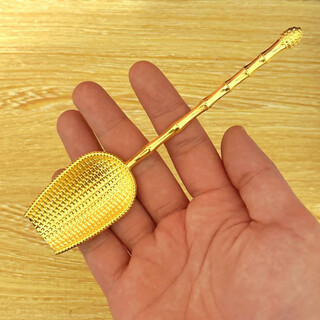 Dy dustpan, tea spoon, loose tea utensils, golden ornaments, tea accessories, gifts for elders, tea spoon 7 grams