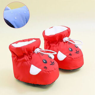 Mo peng baby foot covers autumn and winter soft-soled shoes for men and women baby shoes newborn anti-fall shoes infant shoes warm 3 red h06 plus velvet super thick tiger inner length 10.0cm recommended for 06 months