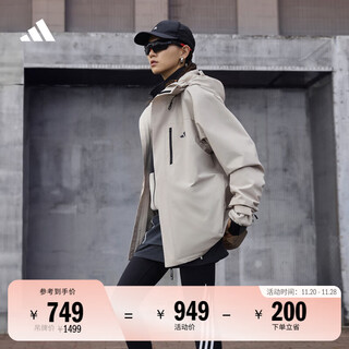 Adidas water-repellent plus velvet lining three-in-one hooded jacket for men and women in autumn and winter adidas official light sports light brown l