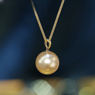 Weiyang 2025 gold store light gold ocean seawater gold bead pendant for women 18k gold plated dry rose pearl 10mm