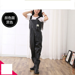 Morten solum tianzheng honglian brand rubber canvas waders thickened and wear-resistant for sea fishing and fishing protection black-tianzheng 40 3737