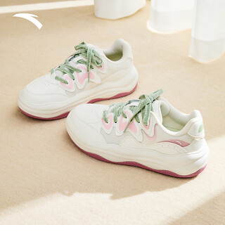 Anta soufflé丨casual and versatile contrasting color sneakers for women, classic thick soles, increased soft soles, trendy comfortable rebound sneakers