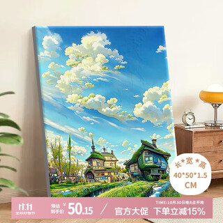 Long time no see digital oil painting diy hand-painted graffiti acrylic oil painting summer green landscape painting coloring handmade decorative painting