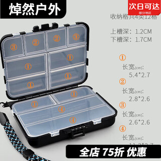 Jiaojing luya small accessories box micro-object fish hook pin storage box portable double-layer mini fake bait sequin box fishing gear large size