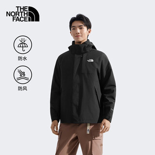 The north face hard shell three-in-one jacket for men, classic cotton liner, windproof, waterproof and warm, new for autumn and winter 25 | 8gjz jk3/cosmic black 2xl /185