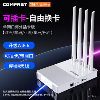 PLERY普锐E11 E13可插卡4g路由器LTE插卡CPE无线随身wifi全网通300M移动网络无线上网路由外贸精品 单网口海外插卡版【欧洲/非洲/亚洲/澳洲/巴西】