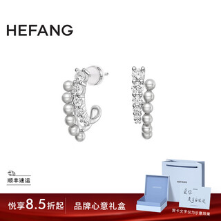 Hefang he fang jewelry bubble double layer earrings silver earrings light luxury high-end feeling birthday gift for girlfriend silver gray/earrings style