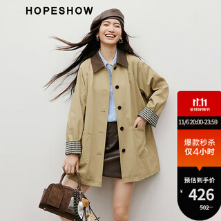 Red sleeve retro casual windbreaker 2025 autumn new women's barn style contrast color plaid splicing lapel temperament jacket khaki 3038 s