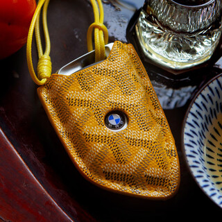 刀锋车钥匙套1系3系5系7系X1X3车钥匙包老花钥匙套X5车 柠檬黄-蜡绳