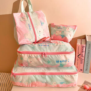 Yusenyi cute travel clothing storage bag large capacity waterproof portable sock organizer bag suitcase west highland storage bag four-piece set