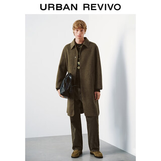 Ur new winter men's casual amber streamer lapel coat umf150102 gray green s