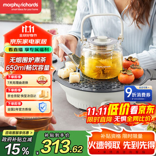 Morphyrichards health kettle electric ceramic stove tea maker tea maker multifunctional fireplace tea maker black tea flower tea maker tea steamer no choice of utensils 0.65l mr6083 white