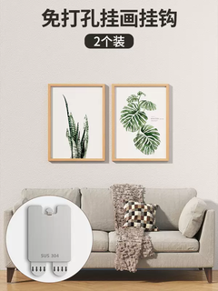 Yusenyi picture hanging artifact, special hanging nails for wedding photos, picture frames, wall-fixed picture frame hooks, traceless nails, 2 packs, reusable