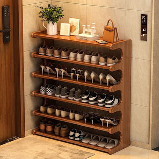 Small craftsman material shoe rack simple small entrance door multi-layer household shoe cabinet student dormitory rental house storage rack six layers
