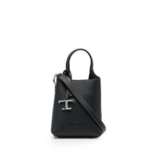 Tod s women's shoulder bag, shoulder carry top handle, main compartment design, adjustable shoulder strap, black cowhide material, black uni