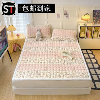 Shantou lincun mattress sample 2025 milk velvet mattress upholstered student dormitory mattress bottom padded sheet blanket bed cover floral rabbit mat (anti-static) 200x220cm-single mattress
