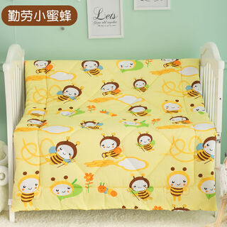 Yusenyi pure cotton children's summer quilt kindergarten spring and autumn quilt infant quilt child nap air-conditioned quilt single lemon yellow little bee 90x90 summer quilt for babies