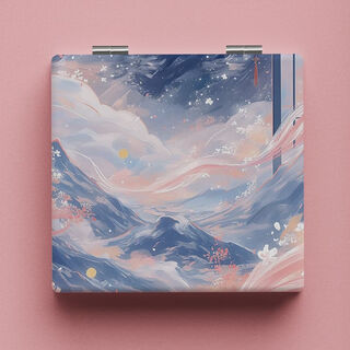 Fat donglai's same style mirror student folding ins ancient style portable makeup mirror handheld folding double-sided makeup mirror student dormitory portable handheld makeup mirror l1411 sakura pink