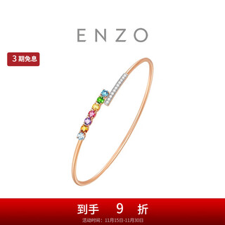 Chow tai fook enzo rainbow series 18k gold colorful gemstone diamond bracelet women ezv8013 birthday gift 56mm