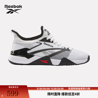 Reebok official 25 spring new men's and women's nano court sports fitness comfortable comprehensive training shoes 100212265 unisex model/black/white 40.5