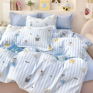 Yong huan customized pure cotton children's quilt cover single piece 120x150cm infant kindergarten three-piece single bed boy quilt benny elephant kindergarten single quilt cover 120x150cm