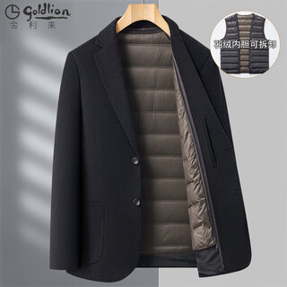 Goldlion autumn and winter wool suit men's middle-aged dad's business casual western woolen jacket thick black m 170 100-120jin jin is equal to 0.5 kg