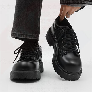 Li ning li ning men's shoes summer british style men's casual groom wedding thick sole heightened black suit big toe derby shoes black 39