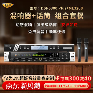 Melody dsp6300 plus professional pre-amp effector home karaoke reverberator feedback suppressor home ktv amplifier audio audio processor performance microphone microphone dsp6300 plus+ml3208 microphone
