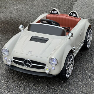 Mercedes-benz children's electric car baby four-wheel car male and female children baby remote control toy car can sit in a classic car beige white dual drive + large battery + remote control + bluetooth