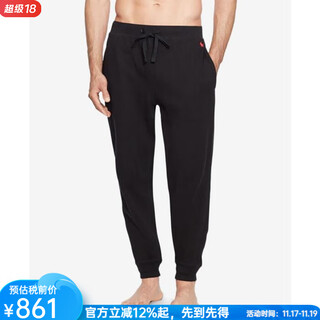 Polo ralph lauren men's waffle knitted sweatpants, sweatpants, home pants, comfortable, stretchy, warm and lightweight 6593615 polo black l