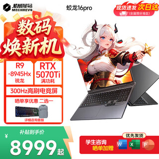 机械革命（MECHREVO）蛟龙16Pro 2025游戏本 机器R7/R9HX满血RTX5060/5070ti 高性能游戏潮玩电竞显卡办公笔记本电脑 R9-8945HX|5070Ti|32+1T灰色 