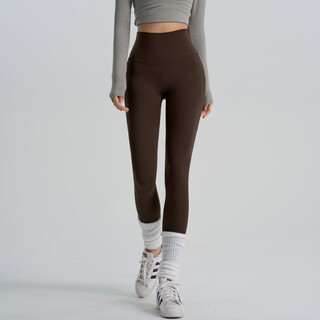 Completely printed fitness girl high-waist nude yoga pants without embarrassment, abdominal control, butt lift, pilates outer wear, tight sports pants, summer espresso s _ around 80-105