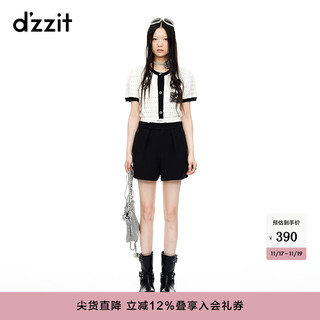 Dzzit shorts 2024 autumn layered double waist suit pants women black xs