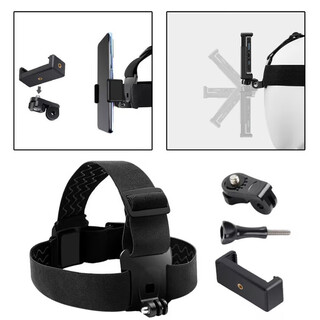 Tanbeiman is suitable for head-mounted mobile phone holder, headband shooting fixed bracket, personal perspective outdoor live broadcast bracket, walking, head-mounted mobile phone clip + extension arm