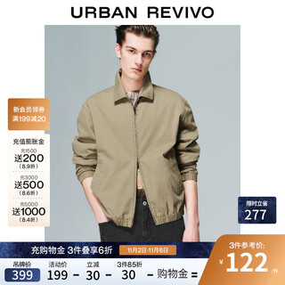 Ur2025 new autumn men's american casual loose double zipper jacket umm150007 khaki s